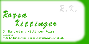 rozsa kittinger business card